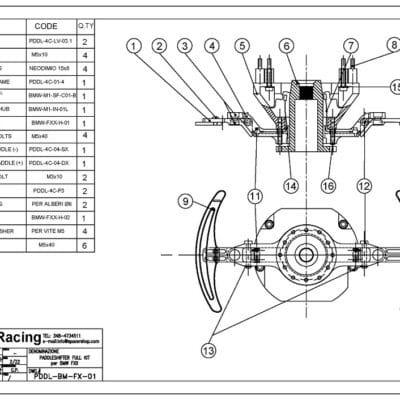 Spacershop for BMW FXX PADDLESHIFTER ASSEMBLY DRAWING